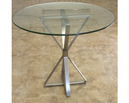 Solid Steel Julia Triangle Table Base For Glass Tops