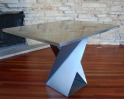 Solid Steel Turning Torso Table Base For Glass Tops
