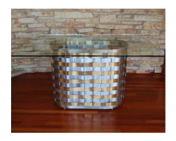 Oval Zinc Weave Table Base For Glass Table Tops