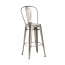 High Back Galvanized Brushed Nickel Finish Tolix Chair