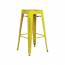 Old Country Yellow With Blue Paint Speckles Tolix Bar Stool