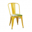 Yellow Antique Pine Wood Seat Tolix Chair