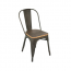 Dark Rusted Finish Wood Seat Tolix Chair