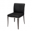 Nicci Stainless Steel Chair Upholstered In Black Textured Vinyl