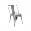 Wide Boy Clear Metal Finish Industrial Side Chair