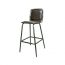 Industrial upholstered bar stool brown vinyl