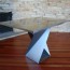 Solid Steel Turning Torso Table Base For Glass Tops