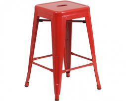 Red Counter Hieght Tolix Bar Stool