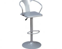 Sonic Silver Adjustable Tolix Bar Stool With Arms