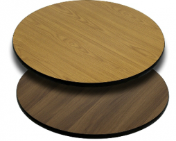Round Double Sided Natural Walnut Laminate Table Tops