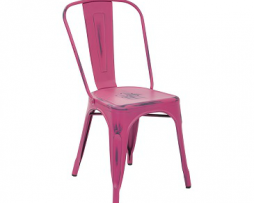 Cyber Pink Weathered Antique Finish Tolix Chair