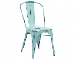Antique Sky Blue Weathered Finish Tolix Chair