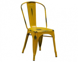 Dark Yellow Weathered Tolix Chair