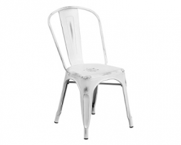 New White Weathered Finish Tolix Chair 33