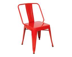 Wide Boy Red Metal Finish Industrial Side Chair